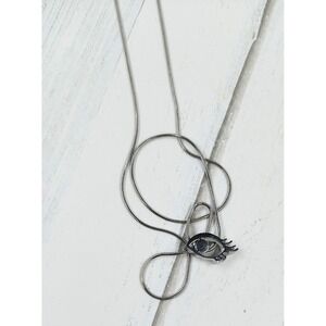 15 inch Fine Staineless Steel Chain Necklace & Evil Eye Pendant 2 inch Extender